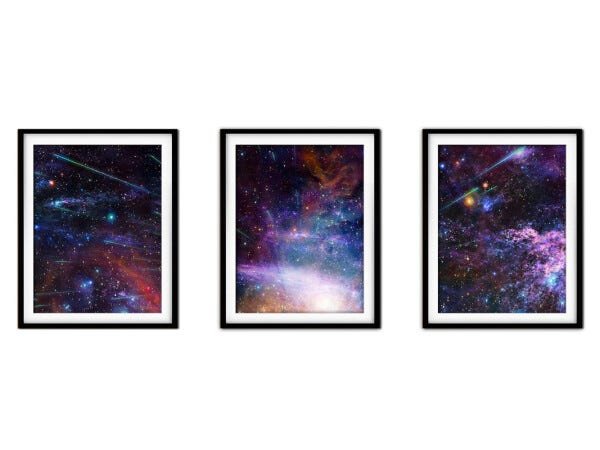 Quadro mdf preto 68x126 universo colorido mod 213 - 1