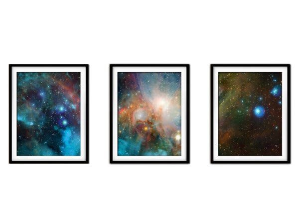 Quadro mdf preto 68x126 universo colorido mod 212 - 1