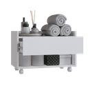 Ver imagem 6 de Armário Multiuso para Banheiro Baixo com Rodinhas e Gaveta Branco