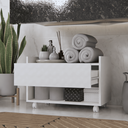 Ver imagem 3 de Armário Multiuso para Banheiro Baixo com Rodinhas e Gaveta Branco