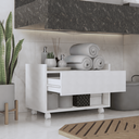 Ver imagem 2 de Armário Multiuso para Banheiro Baixo com Rodinhas e Gaveta Branco