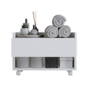 Ver imagem 5 de Armário Multiuso para Banheiro Baixo com Rodinhas e Gaveta Branco