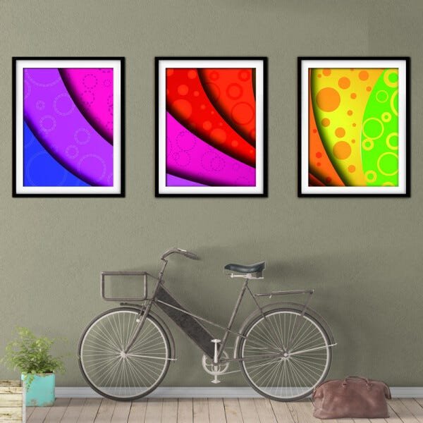 Quadro mdf preto 68x126 universo colorido mod 2 - 2