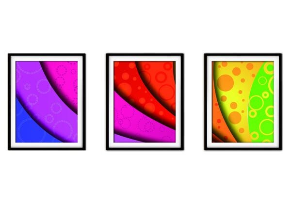 Quadro mdf preto 68x126 universo colorido mod 2 - 1
