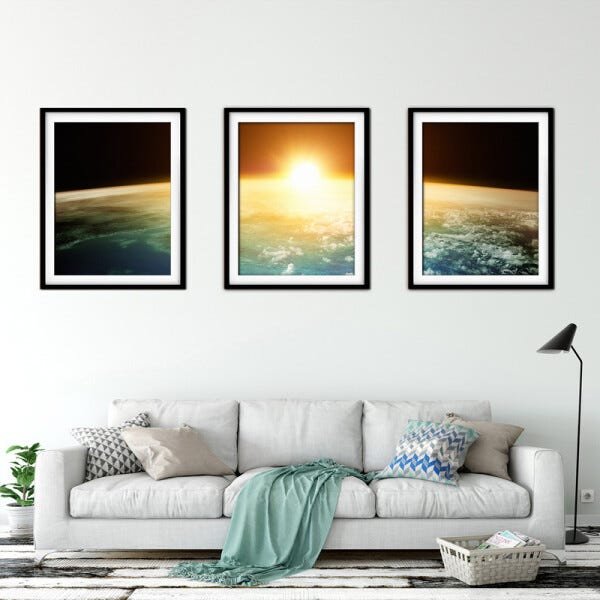 Quadro mdf preto 55x110 universo colorido mod 148 - 2