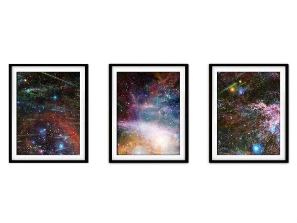 Quadro mdf preto 45x96 universo colorido mod 214 - 1