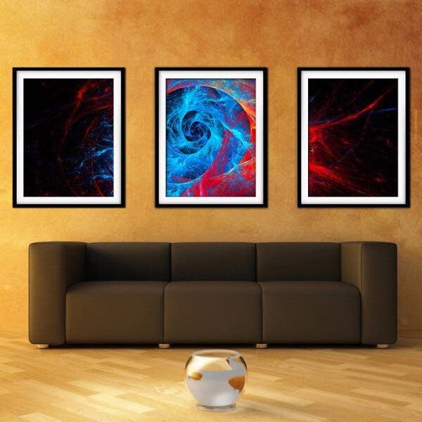 Quadro mdf preto 45x96 universo colorido mod 206 - 2