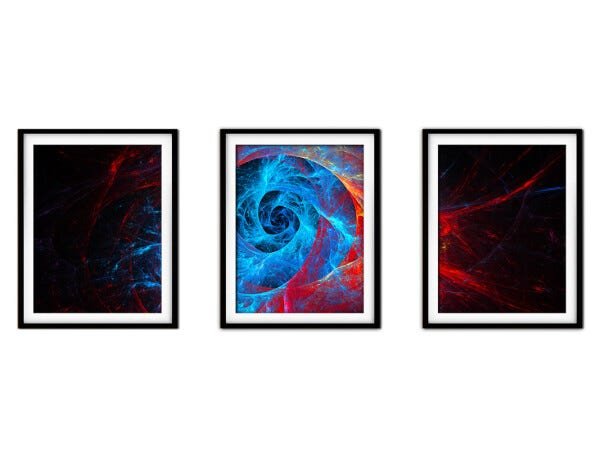 Quadro mdf preto 45x96 universo colorido mod 206 - 1