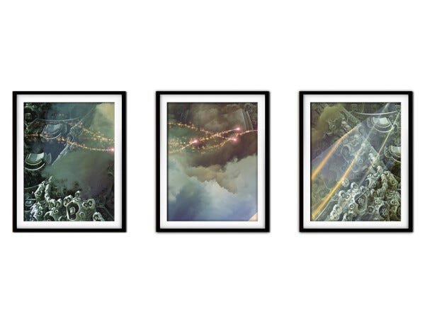 Quadro mdf preto 45x96 universo colorido mod 199 - 1