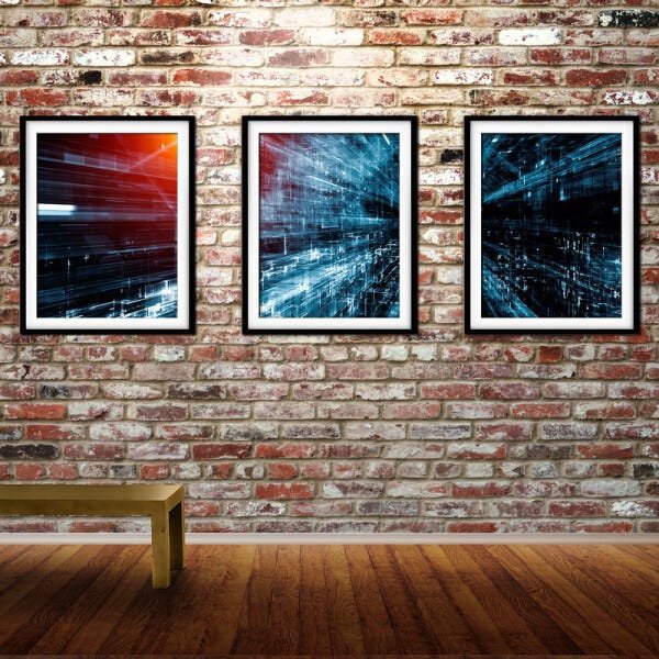 Quadro mdf preto 45x96 universo colorido mod 190 - 2