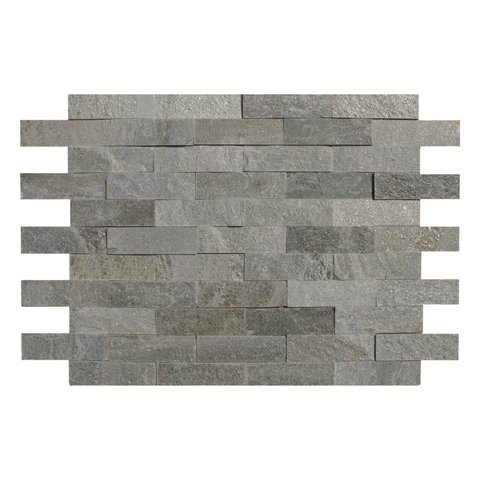 Revestimento Pedra Natural - Tijolinho Luzzi 7x23cm - Pedra Goiás Verde Premium