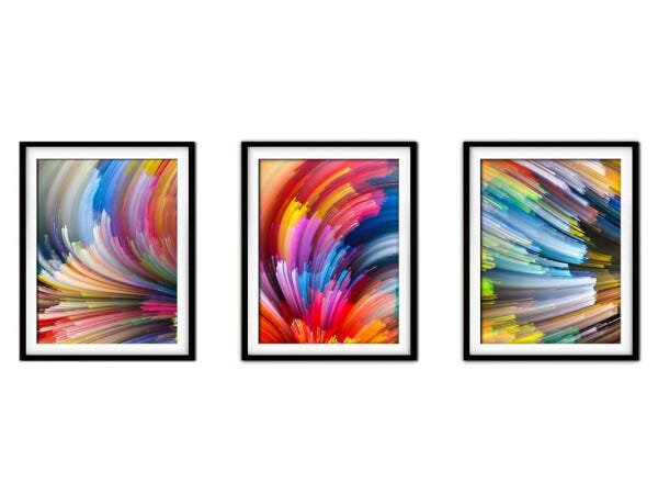 Quadro mdf preto 45x96 universo colorido mod 169 - 1