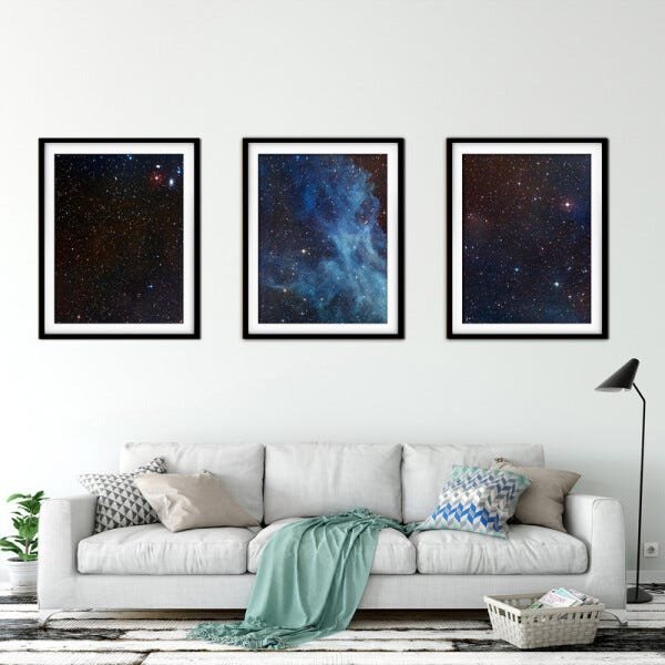 Quadro mdf preto 45x96 universo colorido mod 167 - 2