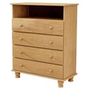 Ver imagem 4 de Cômoda Quarto 97cm 4 Gavetas Madeira Maciça Conor Mel B11 - Mpozenato