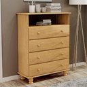 Ver imagem 3 de Cômoda Quarto 97cm 4 Gavetas Madeira Maciça Conor Mel B11 - Mpozenato