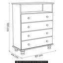 Ver imagem 2 de Cômoda Quarto 97cm 4 Gavetas Madeira Maciça Conor Mel B11 - Mpozenato