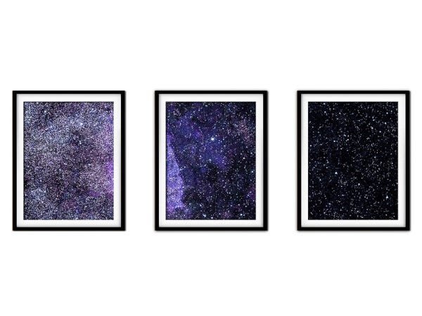 Quadro mdf preto 45x96 universo colorido mod 161 - 1