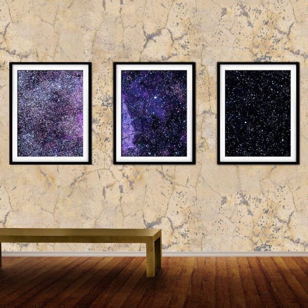 Quadro mdf preto 45x96 universo colorido mod 161 - 2