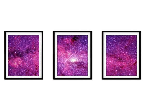 Quadro mdf preto 45x96 universo colorido mod 160 - 1