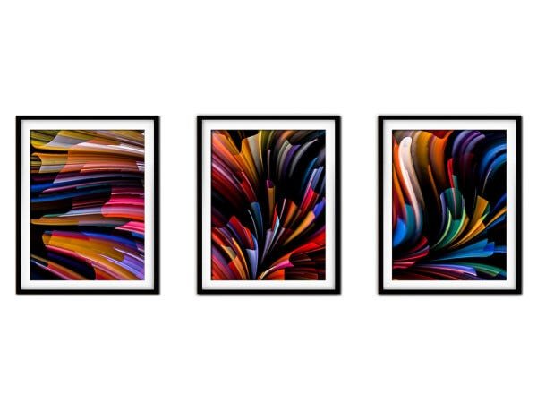Quadro mdf preto 30x66 universo colorido mod 26 - 1
