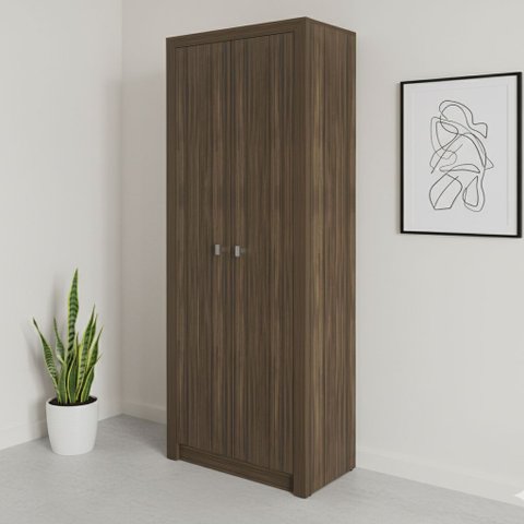 Armário para Escritório 171,5x60cm com 2 Portas e 5 Prateleiras ME4105 Marrom/Nogal