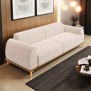 Ver imagem 2 de Sofá 03 Lugares Para Sala de Estar Kiev 230 cm D02 Veludo Bege C-309 - Lyam Decor