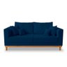 Sofá Viena 3 Lugares Com Almofadas Decorativa Suede Azul - Madeira Prima Deccor - 1