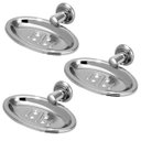 Ver imagem 1 de Kit 3 Saboneteira Inox para Banheiro Parede Porta Sabonete