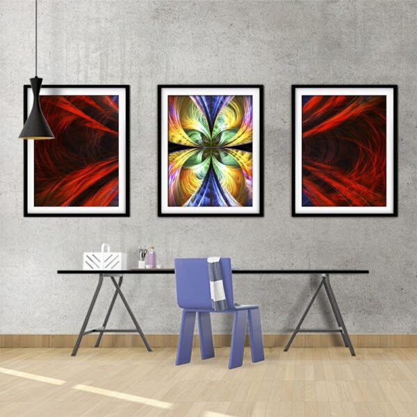 Quadro mdf preto 68x126 universo colorido mod 204 - 2