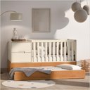 Ver imagem 1 de Berço Laqueado 100% Mdf Formare C/ Gavetas e Nicho Off White Freijó 61510 Matic Moveis