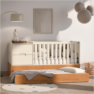 Berço Laqueado 100% Mdf Formare C/ Gavetas e Nicho Off White Freijó 61510 Matic Moveis