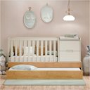 Ver imagem 3 de Berço Laqueado 100% Mdf Formare C/ Gavetas e Nicho Off White Freijó 61510 Matic Moveis