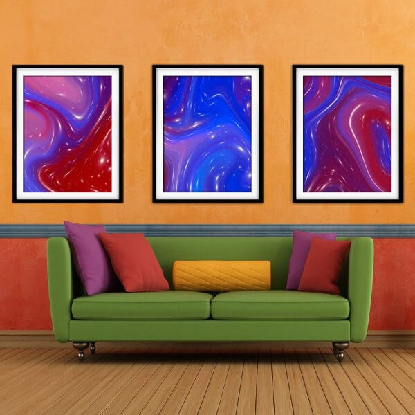 Quadro mdf preto 68x126 universo colorido mod 84 - 2