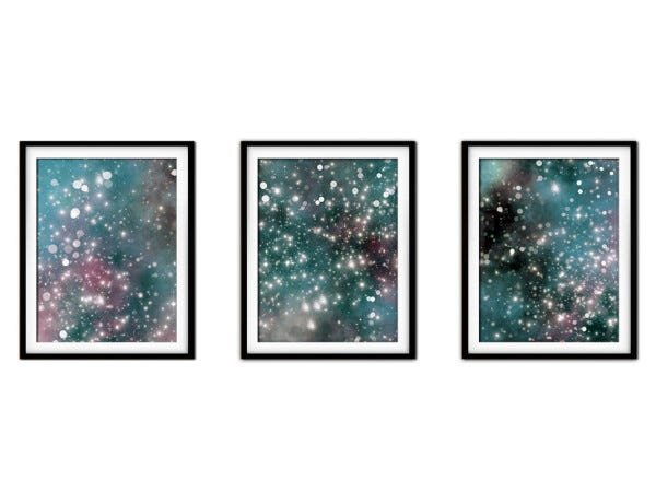 Quadro mdf preto 68x126 universo colorido mod 83 - 1