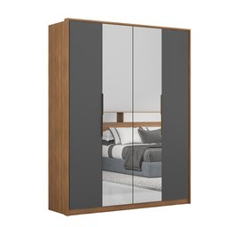 Guarda-Roupa Casal com Espelho Demartez D43012K Attore 4 Portas Amendola/Grafito - 3
