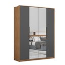 Ver imagem 3 de Guarda-Roupa Casal com Espelho Demartez D43012K Attore 4 Portas Amendola/Grafito
