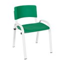 Ver imagem 3 de Kit 8 Cadeira Iso Infantil Creche, Escola Base Branco Verde Escuro
