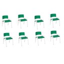 Ver imagem 2 de Kit 8 Cadeira Iso Infantil Creche, Escola Base Branco Verde Escuro