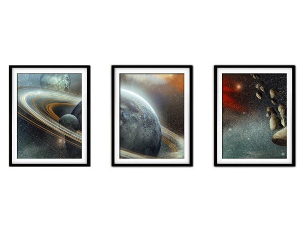 Quadro mdf preto 68x126 universo colorido mod 77 - 1