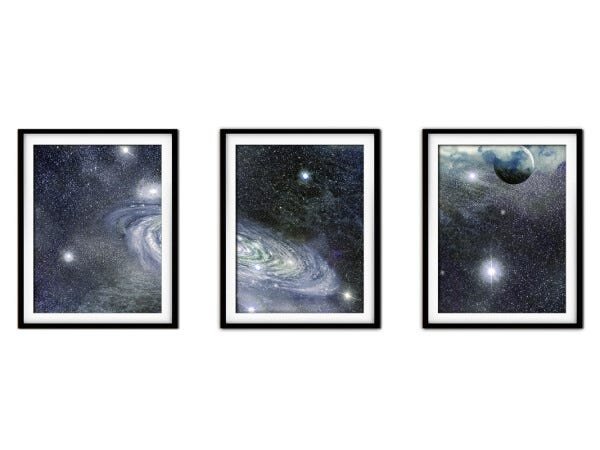 Quadro mdf preto 68x126 universo colorido mod 76 - 1