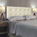 Ver imagem 2 de Cabeceira Botões Cama Box Estofada Luxo Corino Rbl:casal Tradicional/bege