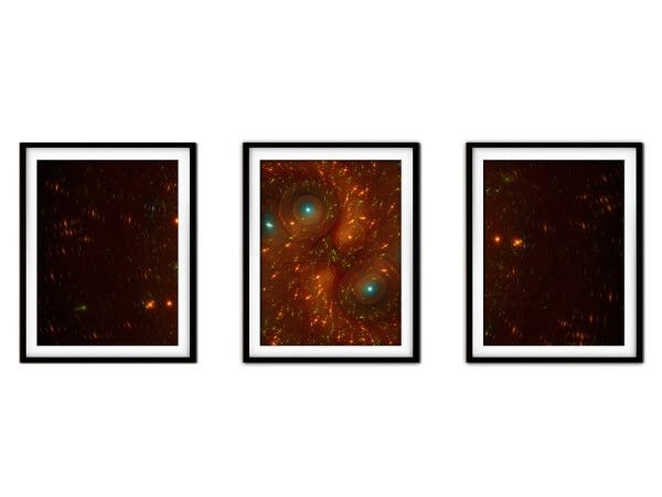 Quadro mdf preto 68x126 universo colorido mod 70 - 1
