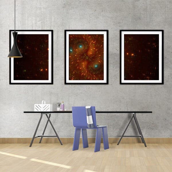 Quadro mdf preto 68x126 universo colorido mod 70 - 2