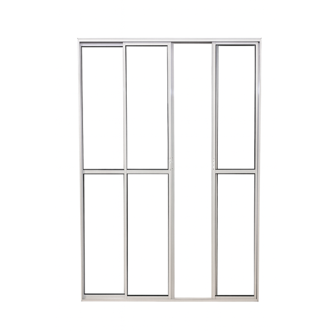 Porta Sacada 4 Folhas Aluminio Branco c/ Trinco 2.10x2.00