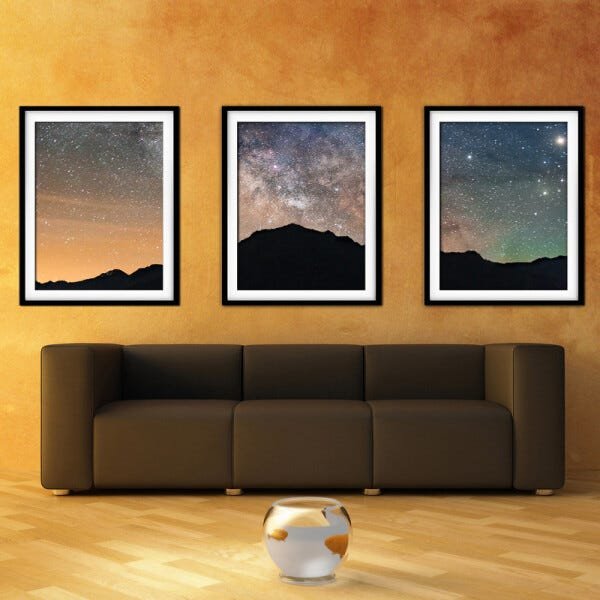 Quadro mdf preto 68x126 universo colorido mod 52 - 2