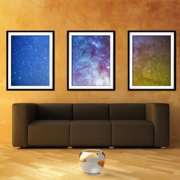 Quadro mdf preto 68x126 universo colorido mod 50 - 2