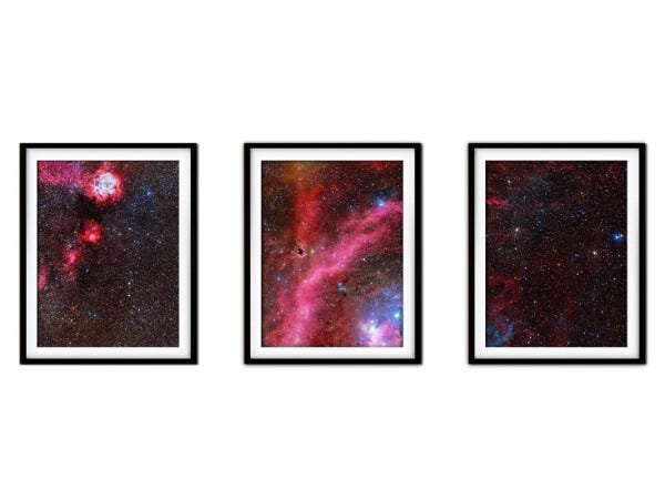 Quadro mdf preto 68x126 universo colorido mod 49 - 1