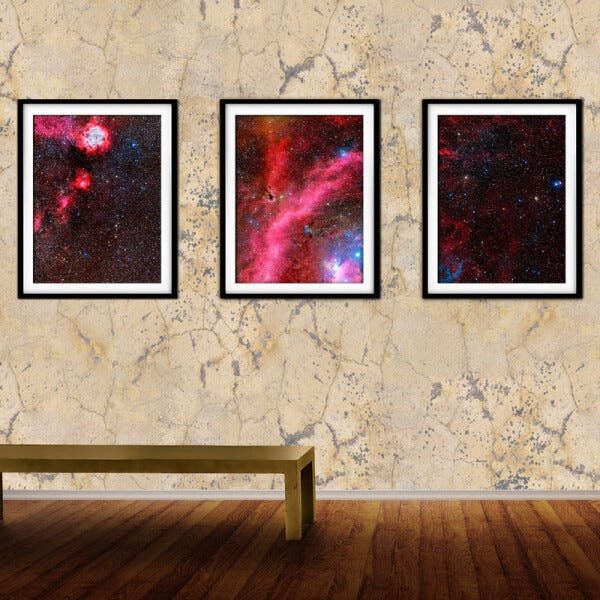 Quadro mdf preto 68x126 universo colorido mod 49 - 2