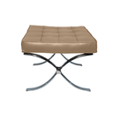 Ver imagem 3 de Banqueta Barcelona Base Inox Couro Ecologico:areia