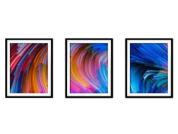 Quadro mdf preto 68x126 universo colorido mod 33 - 1